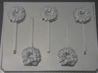 209 Wreath Chocolate or Hard Candy Lollipop Mold